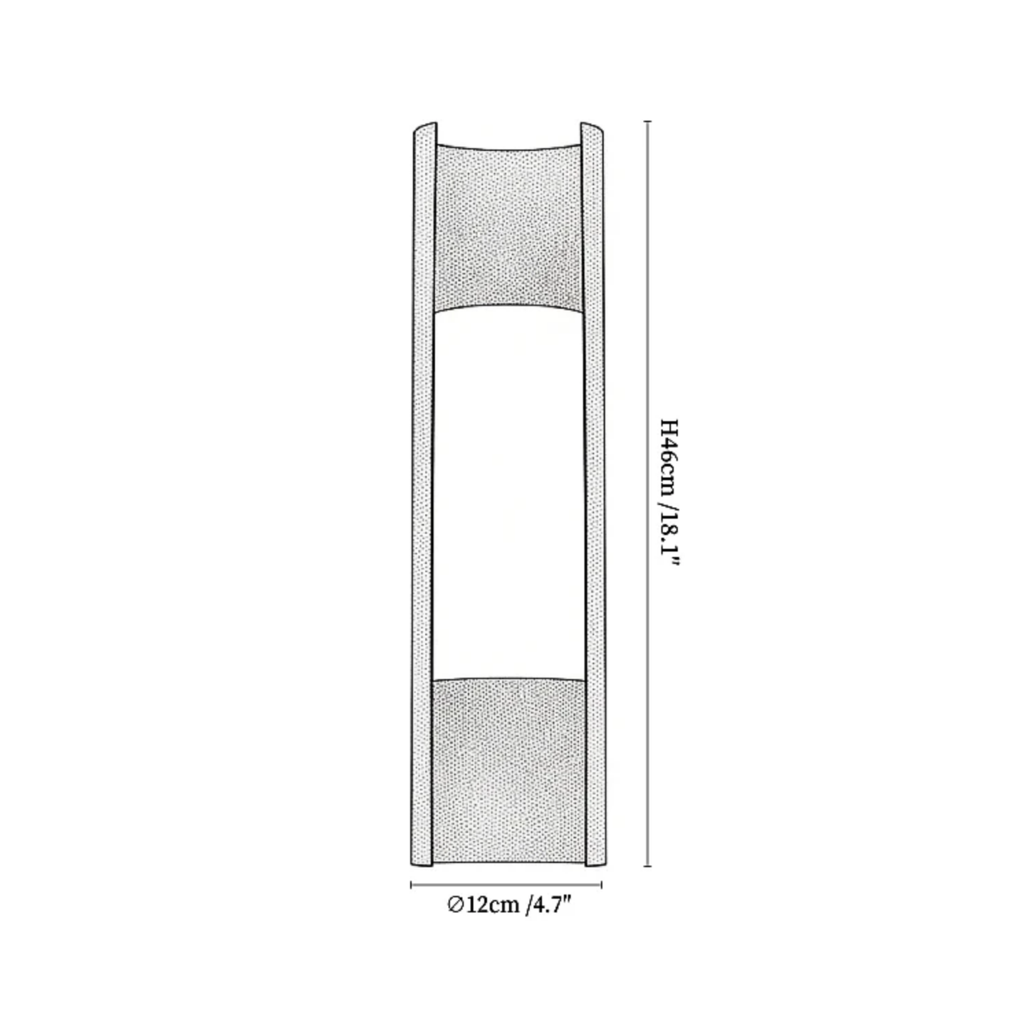Vue de côté de l'applique murale avec lumière diffuse