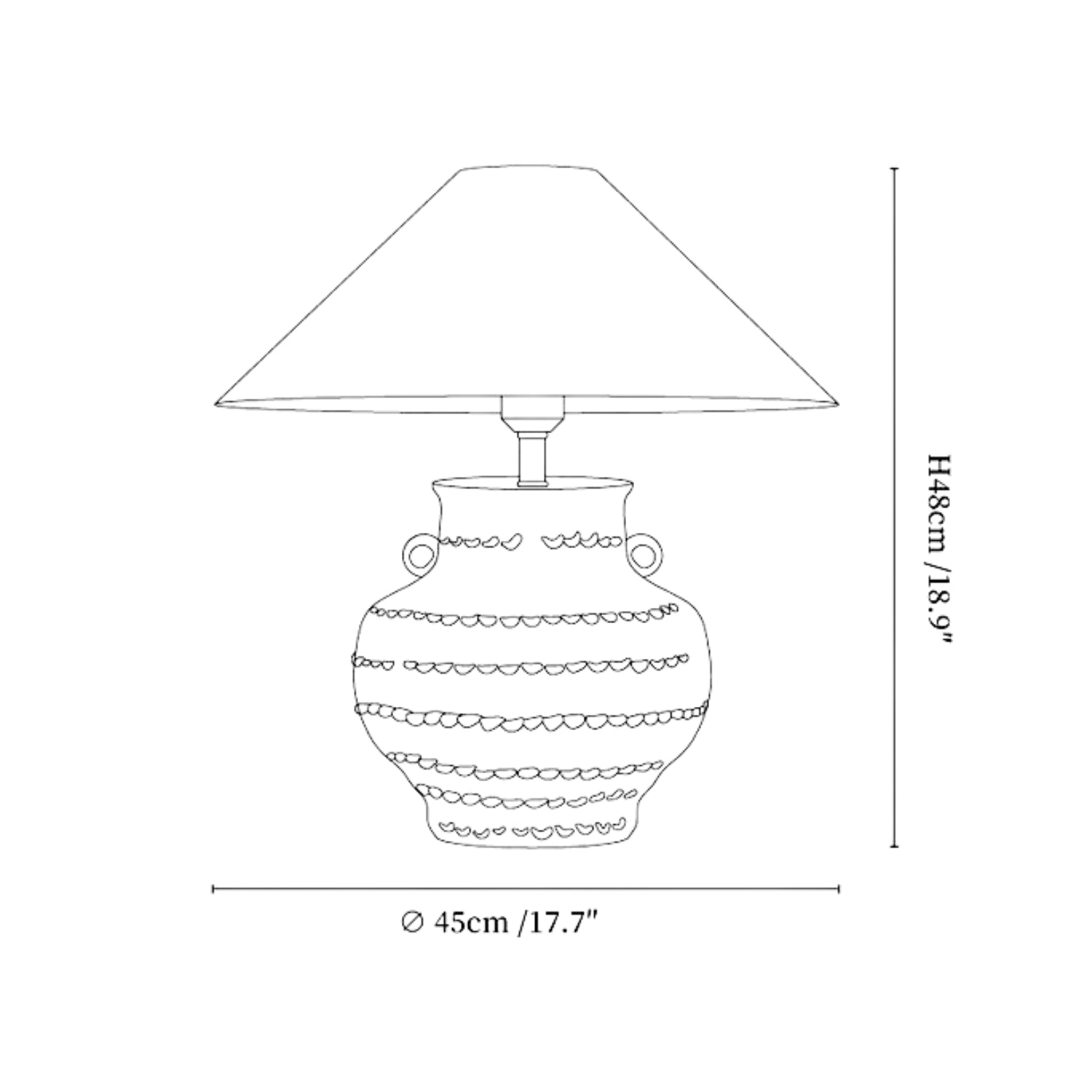 Vue rapprochée de la base céramique aux nuances bleues