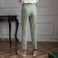 Pantalon taille haute vintage en tissu respirant, vue de face