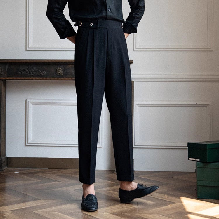Pantalon rétro avec poches, tissu léger et confortable