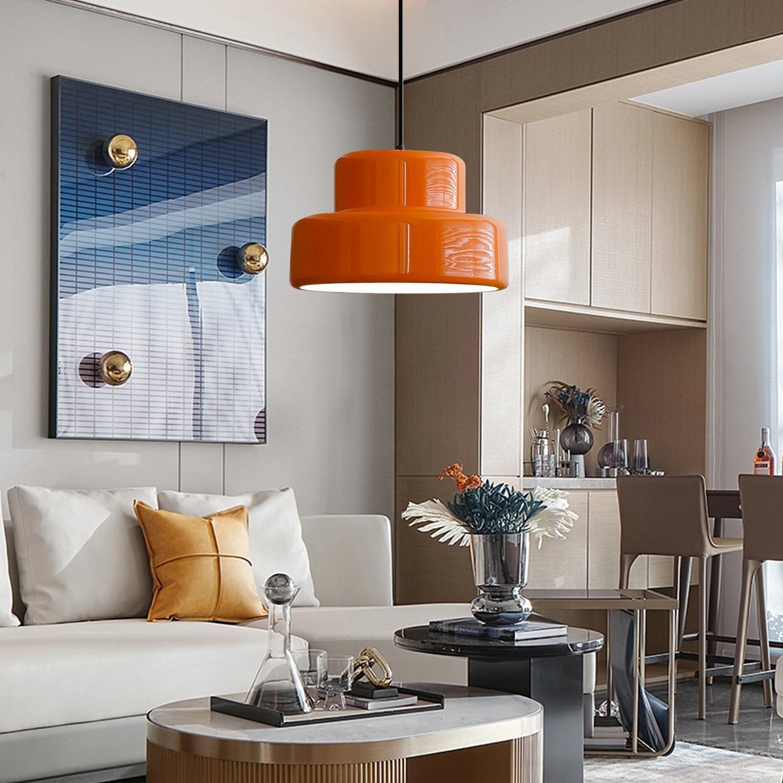 Détail du cordon réglable de la lampe suspendue