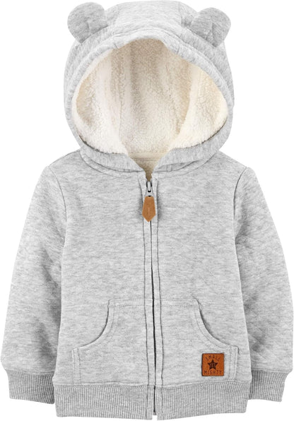 Pull bébé bleu marine, doublé pour plus de chaleur