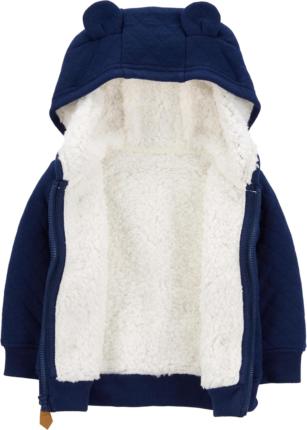Pull à capuche bébé gris avec doublure en sherpa douce