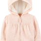 Pull à capuche bébé rose, idéal pour l'hiver