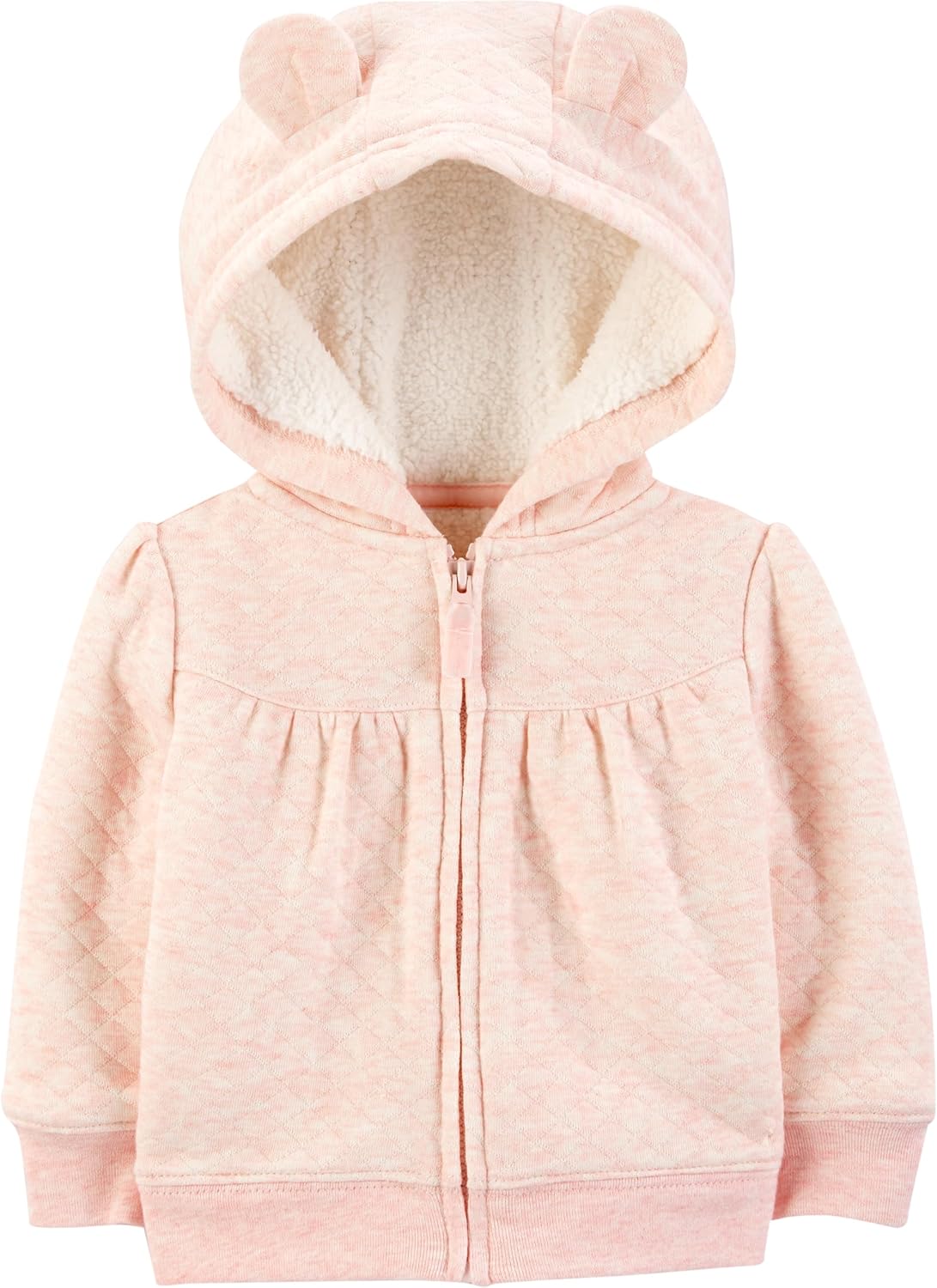 Pull à capuche bébé rose, idéal pour l'hiver
