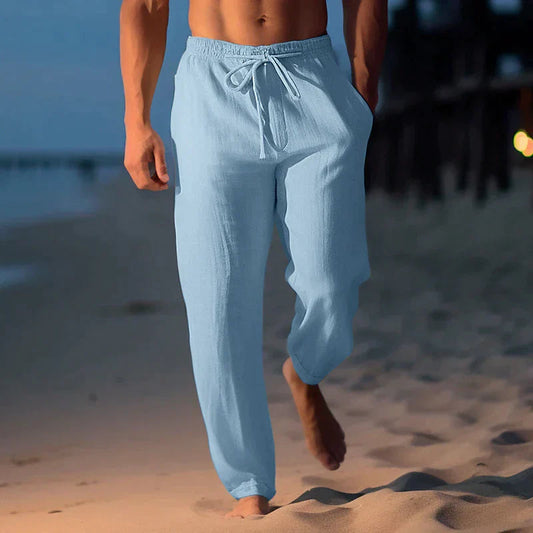 Pantalon en lin porté avec chemise, style décontracté chic