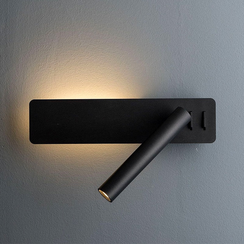 Lampe LED murale pivotante avec capteur de mouvement en gros plan