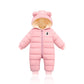 Combinaison bébé avec capuche, posée à plat