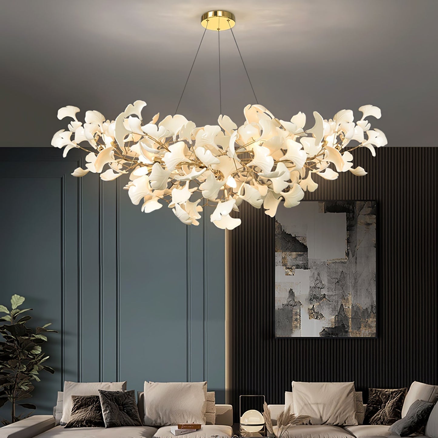Lustre Ginkgo suspendu, design inspiré de la nature