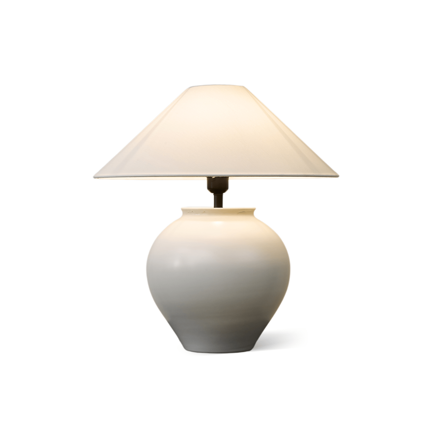 Lampe de table avec base en céramique émaillée vue de face
