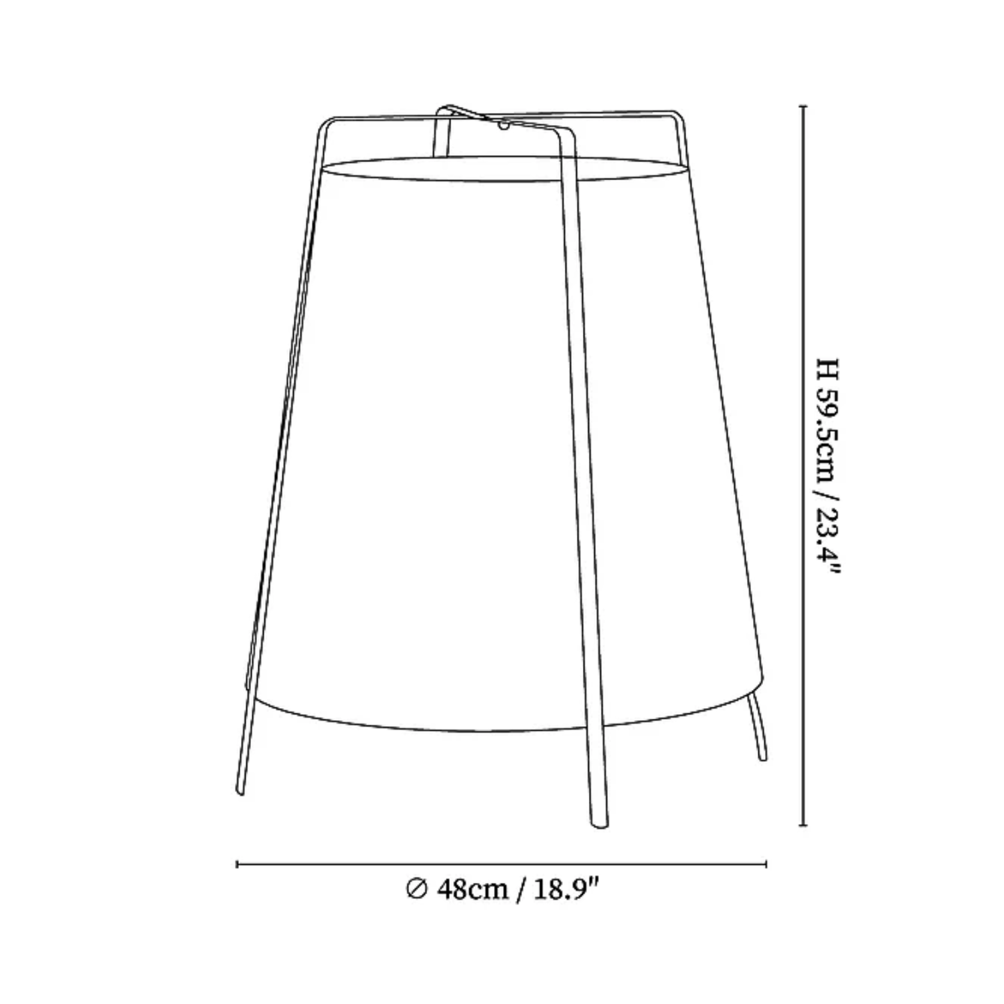 Vue rapprochée du cadre en métal noir de la lampe de sol