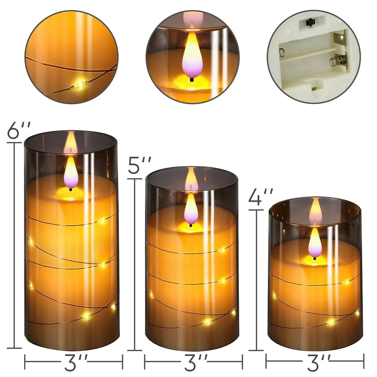 Bougies LED allumées créant une ambiance chaleureuse