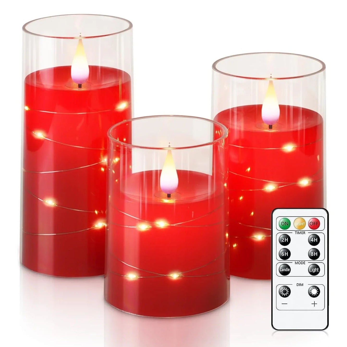 Bougies LED allumées dans un décor intérieur élégant