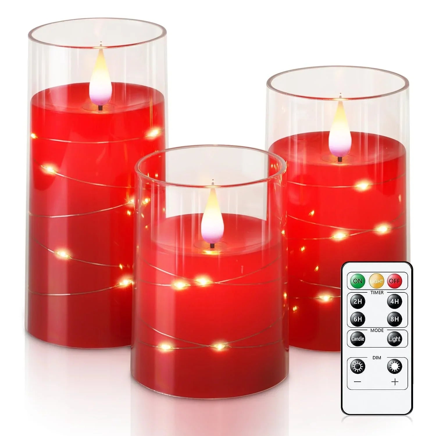 Bougies LED allumées dans un décor intérieur élégant