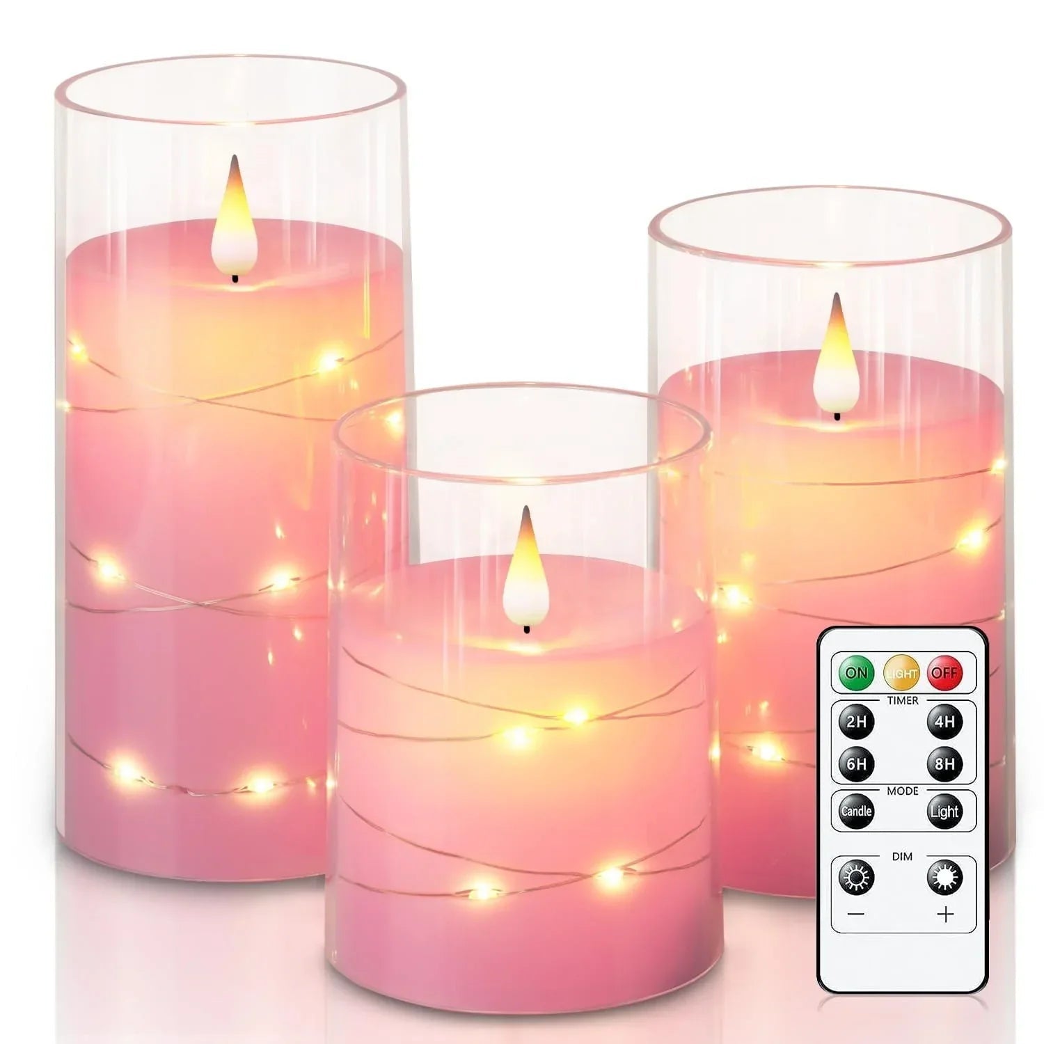 Ensemble de bougies LED sur une table de fête