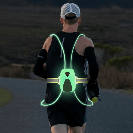 Gilet LED étendu, montrant les sangles ajustables