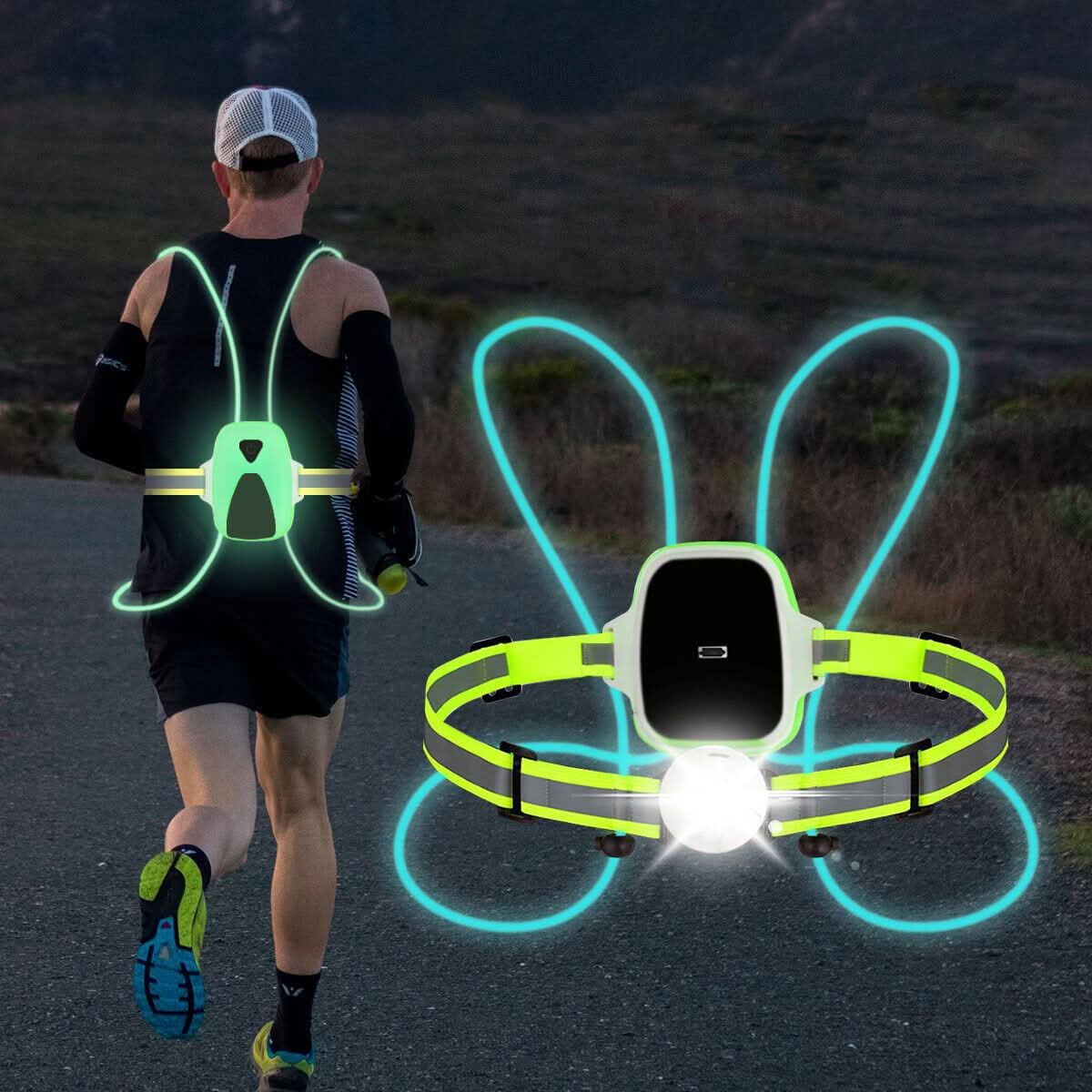 Vue arrière du gilet LED, design ergonomique