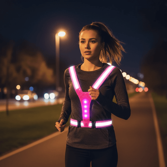 Gilet LED avec détails sur le matériau polyester réfléchissant