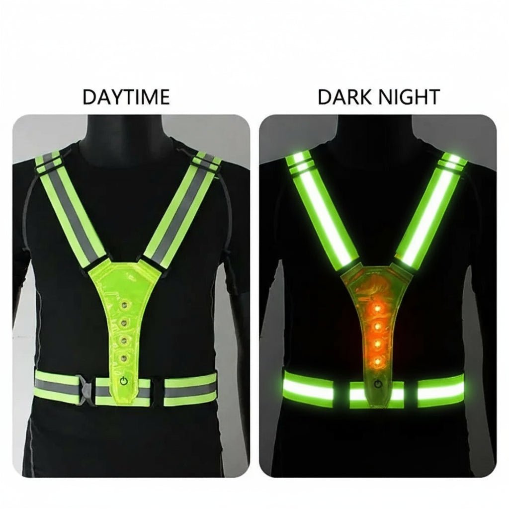 Détail des bandes réfléchissantes sur le gilet de sécurité