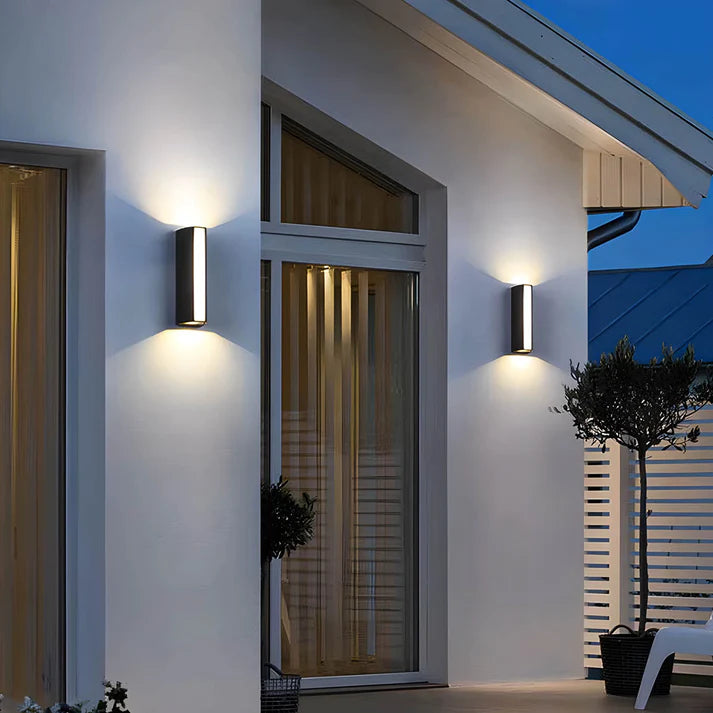 Détail du boîtier en aluminium de l'applique murale