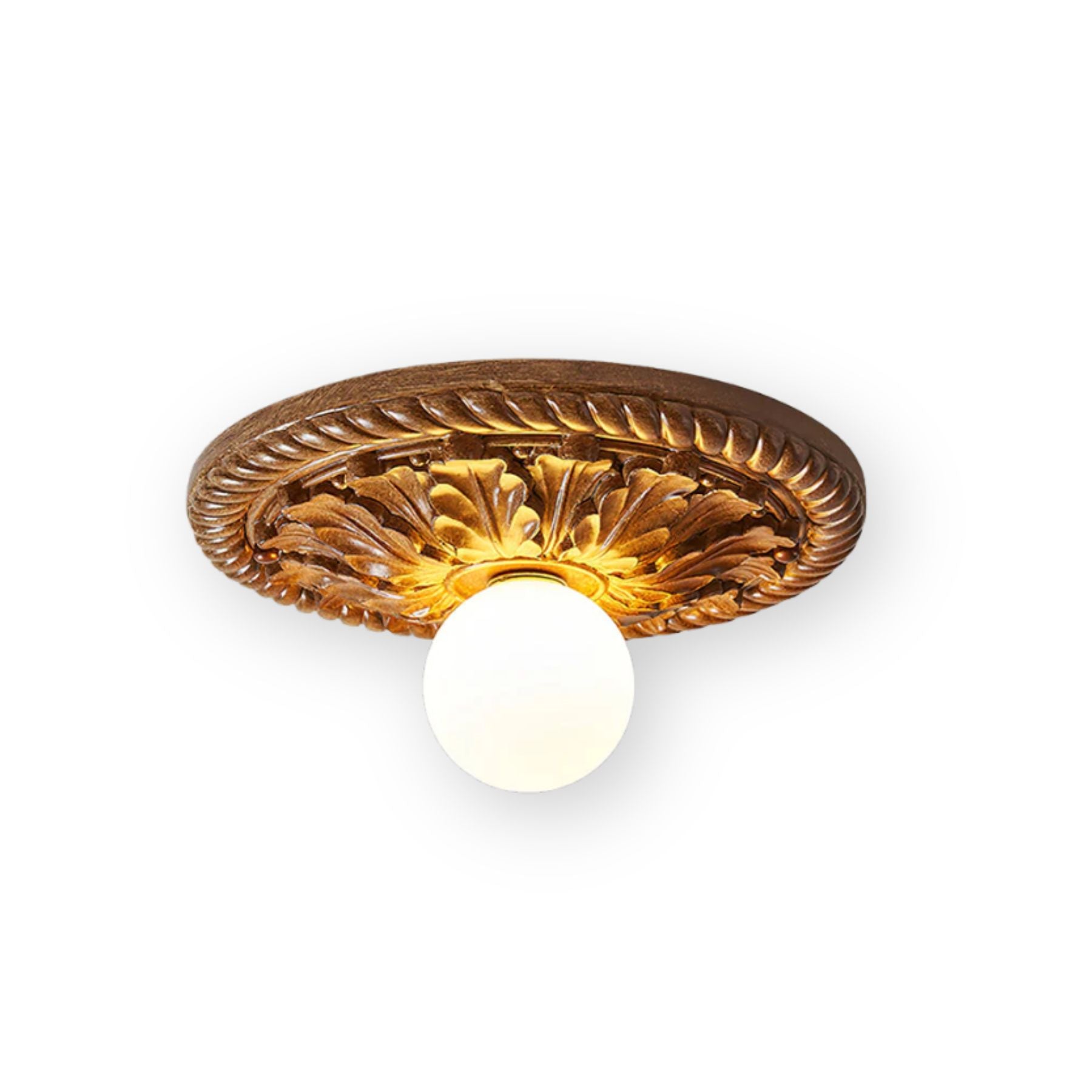 Lampe crème avec design en relief vue de face