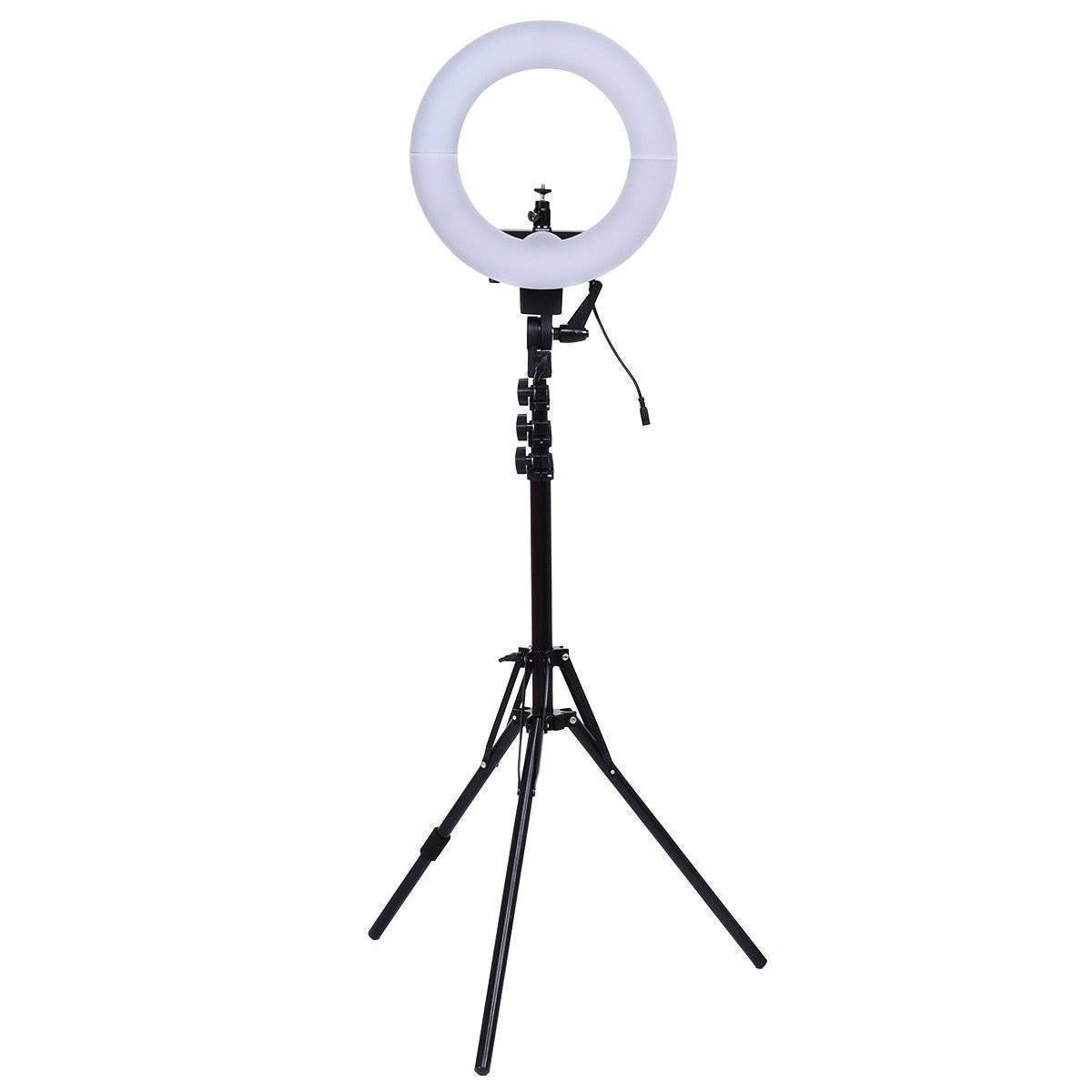 Anneau LED 12 pouces avec trépied réglable en hauteur