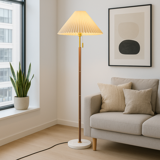 Lampe moderne éclairant un espace intérieur
