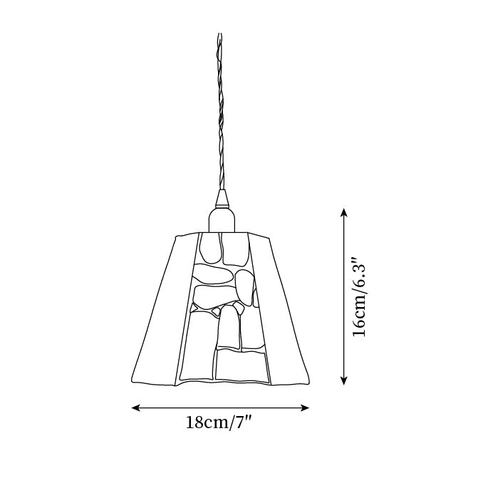 Structure en métal et verre coloré de la lampe