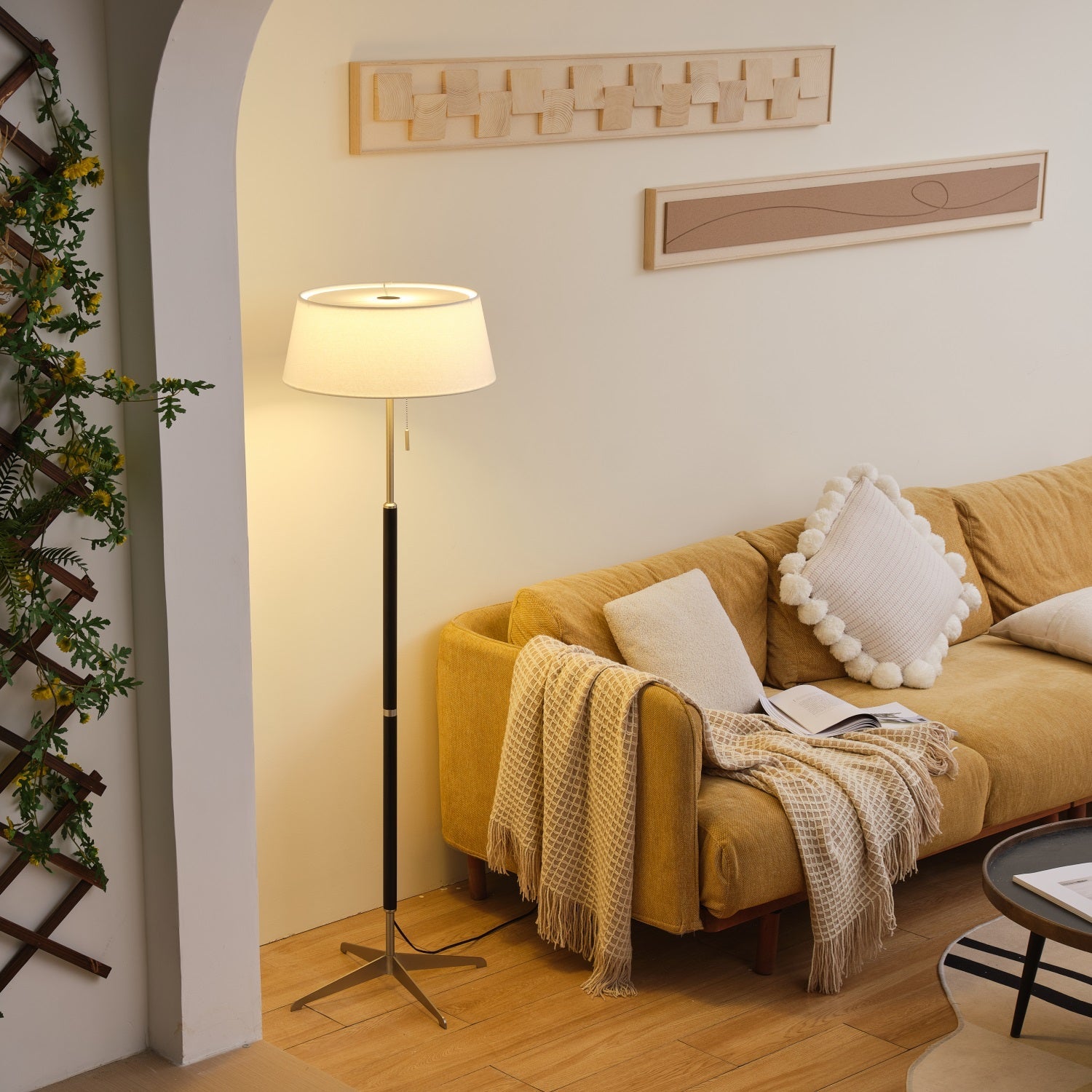 Structure élégante en métal noir et laiton