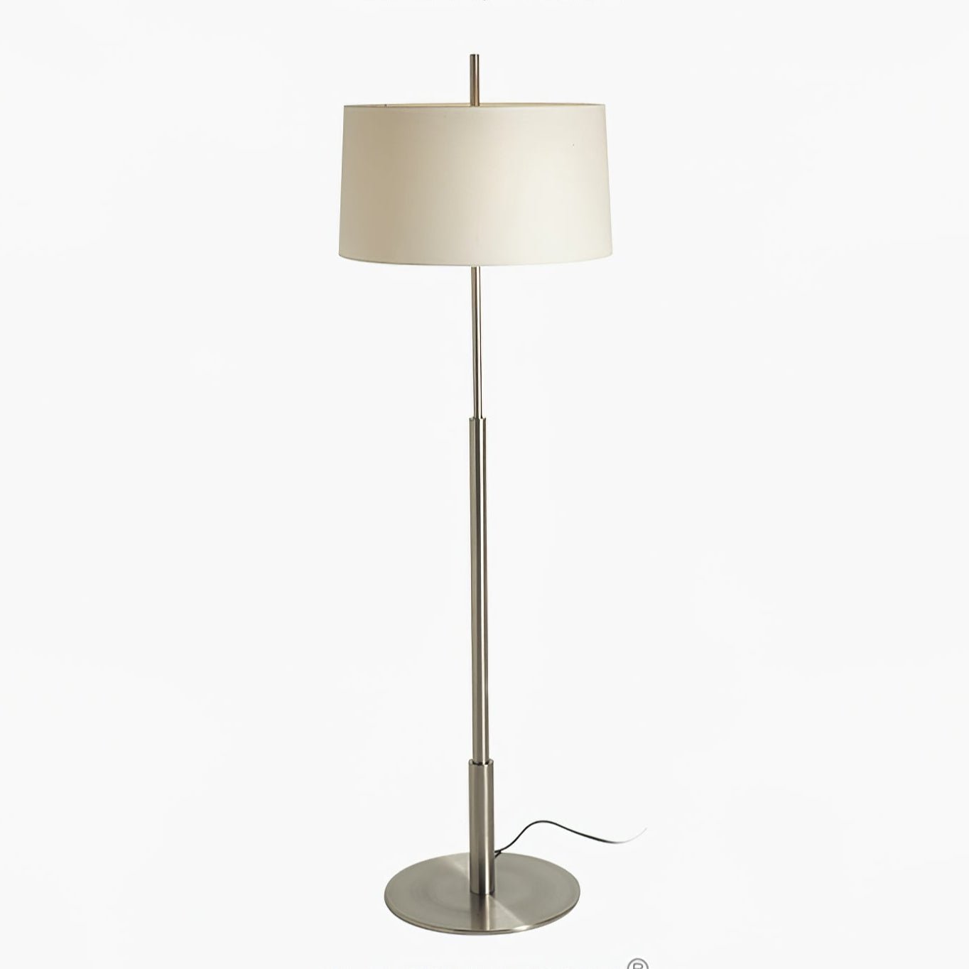 Lampe de sol moderne avec base en métal et abat-jour en tissu