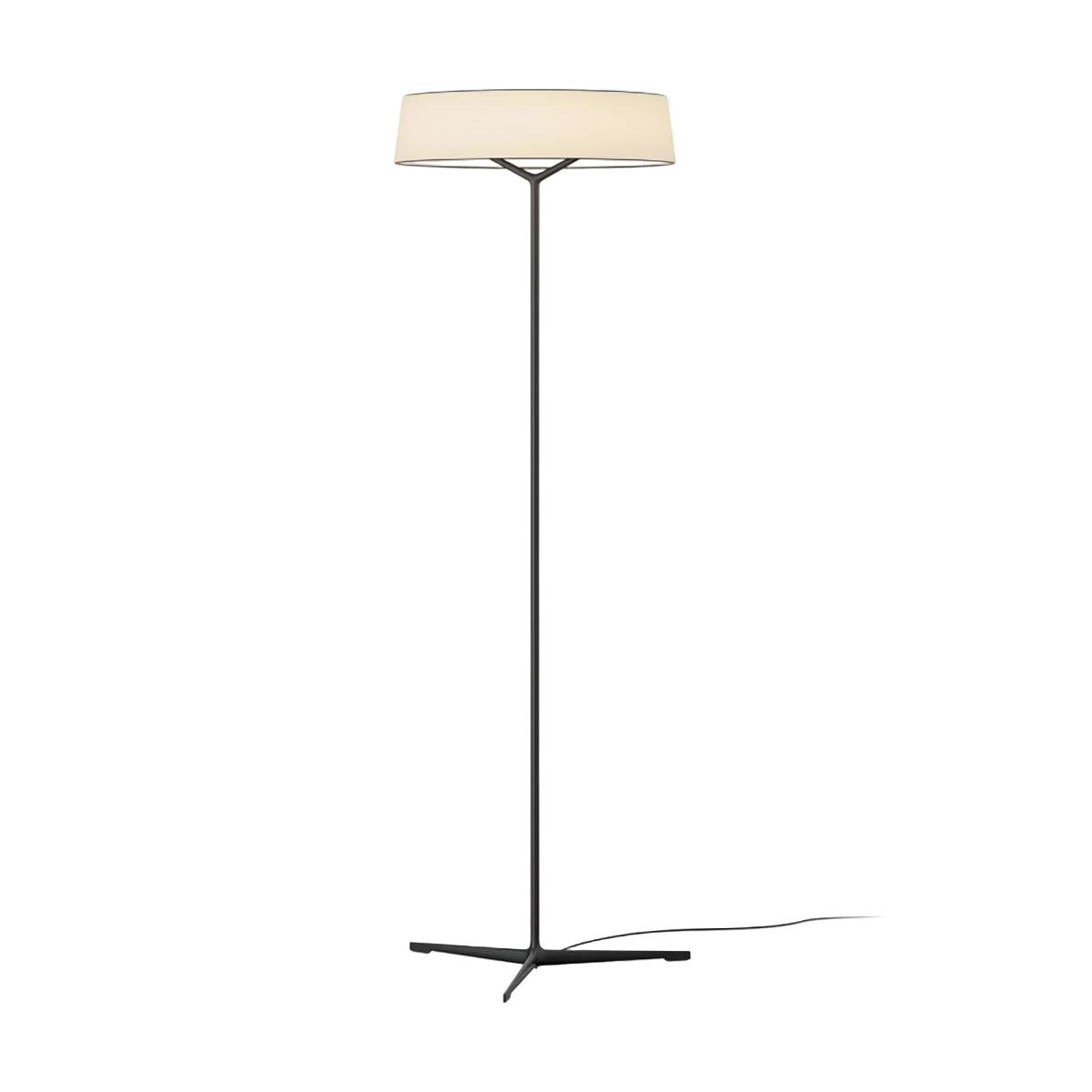 Lampe sur pied avec abat-jour en tissu beige