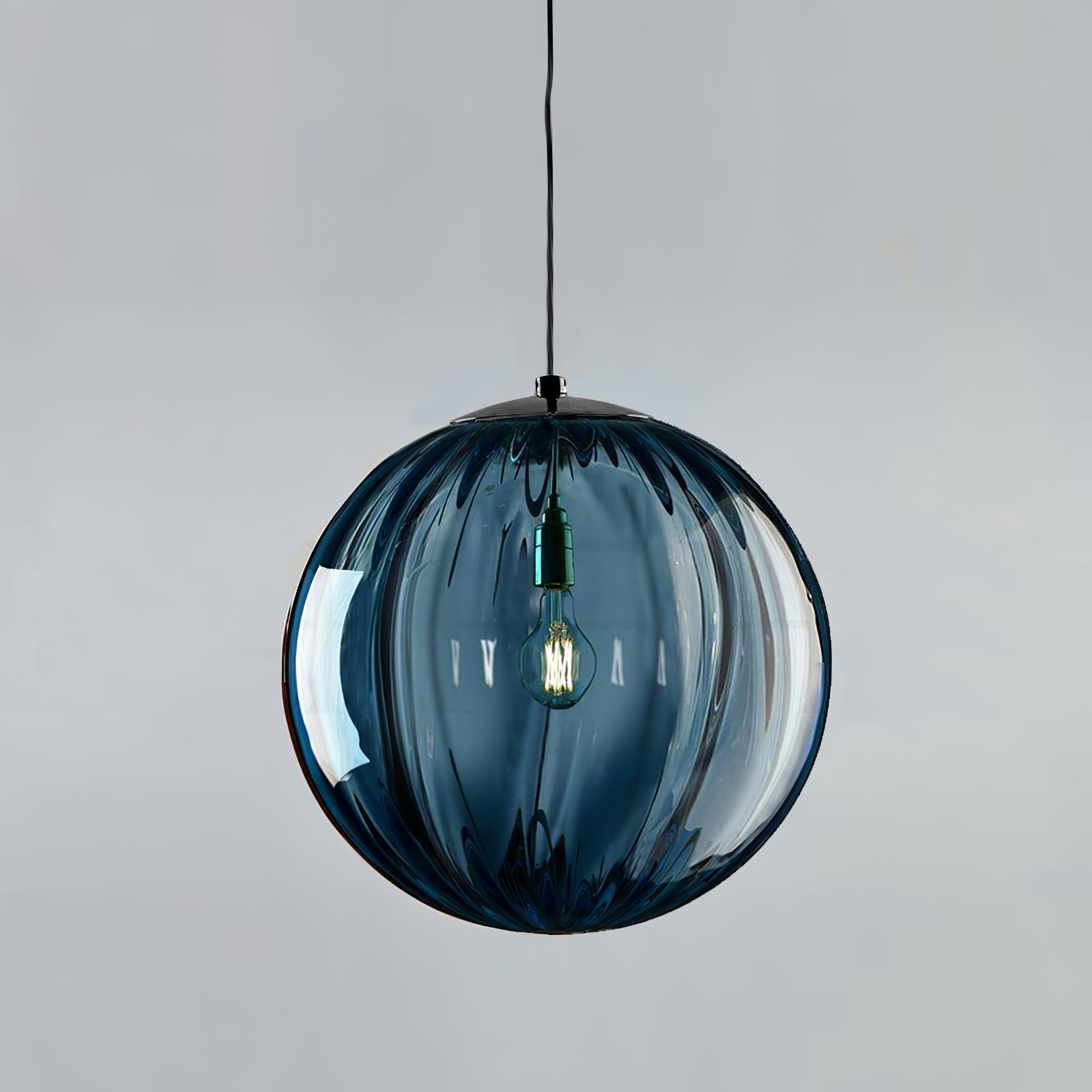 Suspension en verre gris fumé, style contemporain