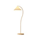 Lampe de sol beige avec abat-jour plissé en tissu