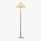 Lampe de sol avec abat-jour plissé blanc et base en marbre