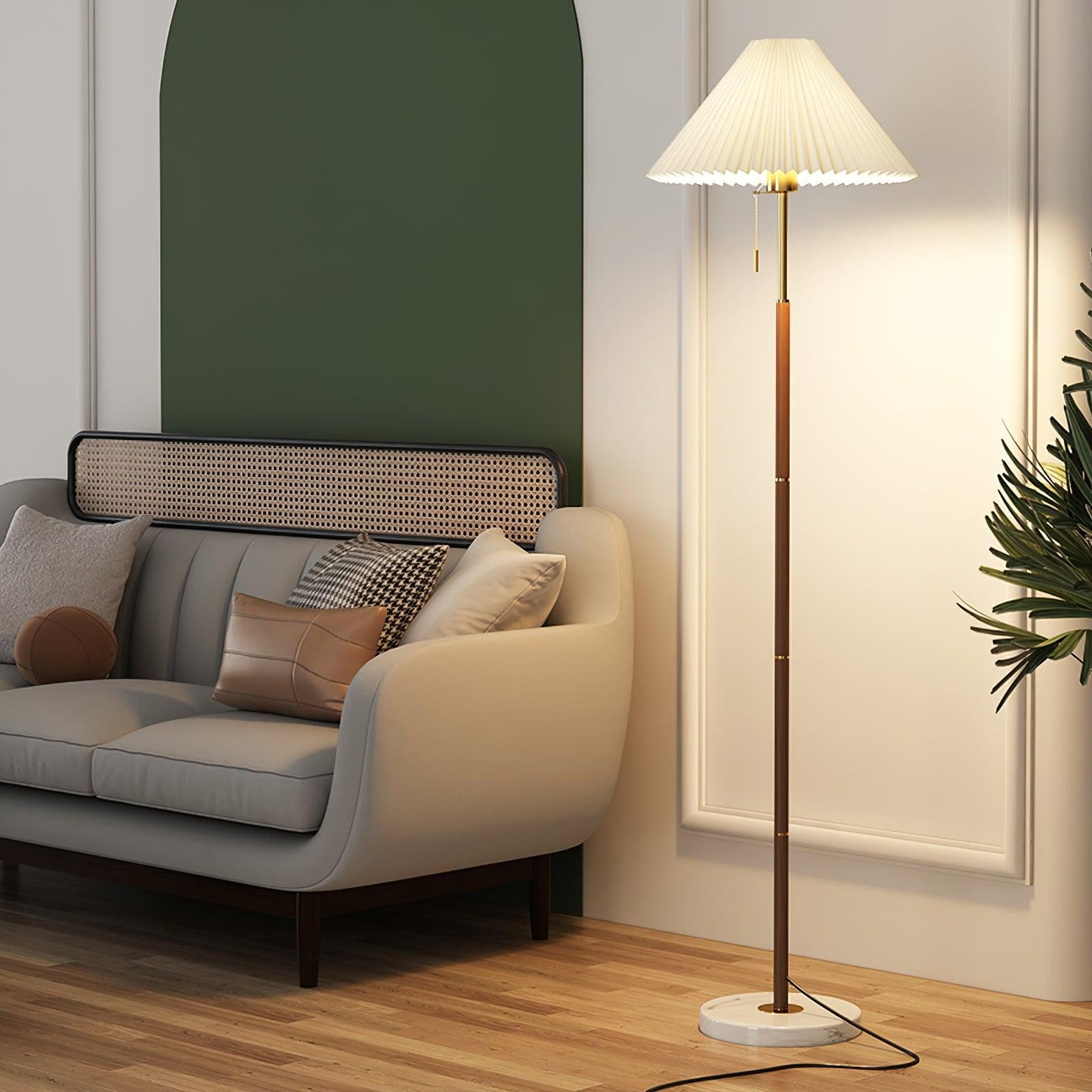 Lampe de sol dans un coin lecture avec fauteuil