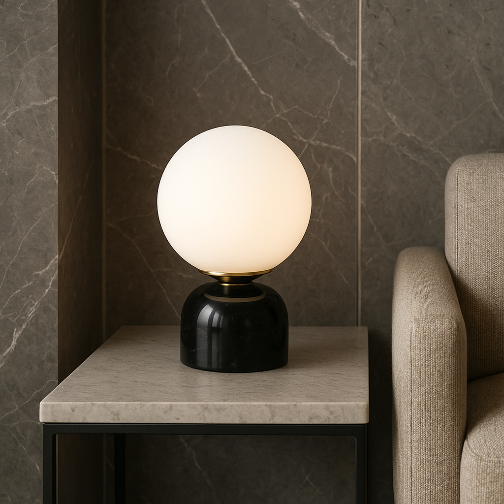 Lampe de table avec câble et interrupteur visibles
