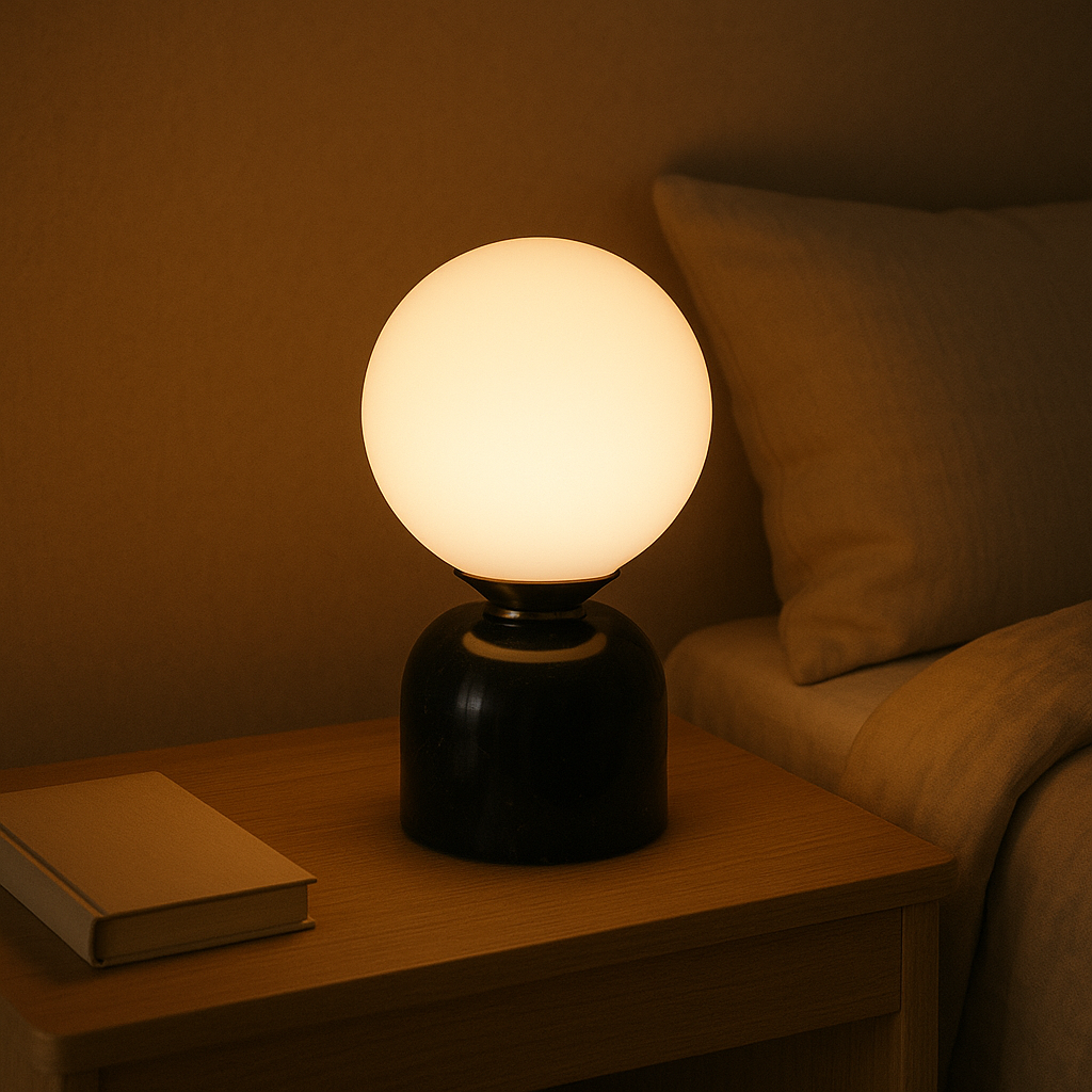 Lampe allumée créant une ambiance chaleureuse