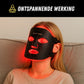 Vue latérale du masque facial LED rouge, soulignant sa flexibilité
