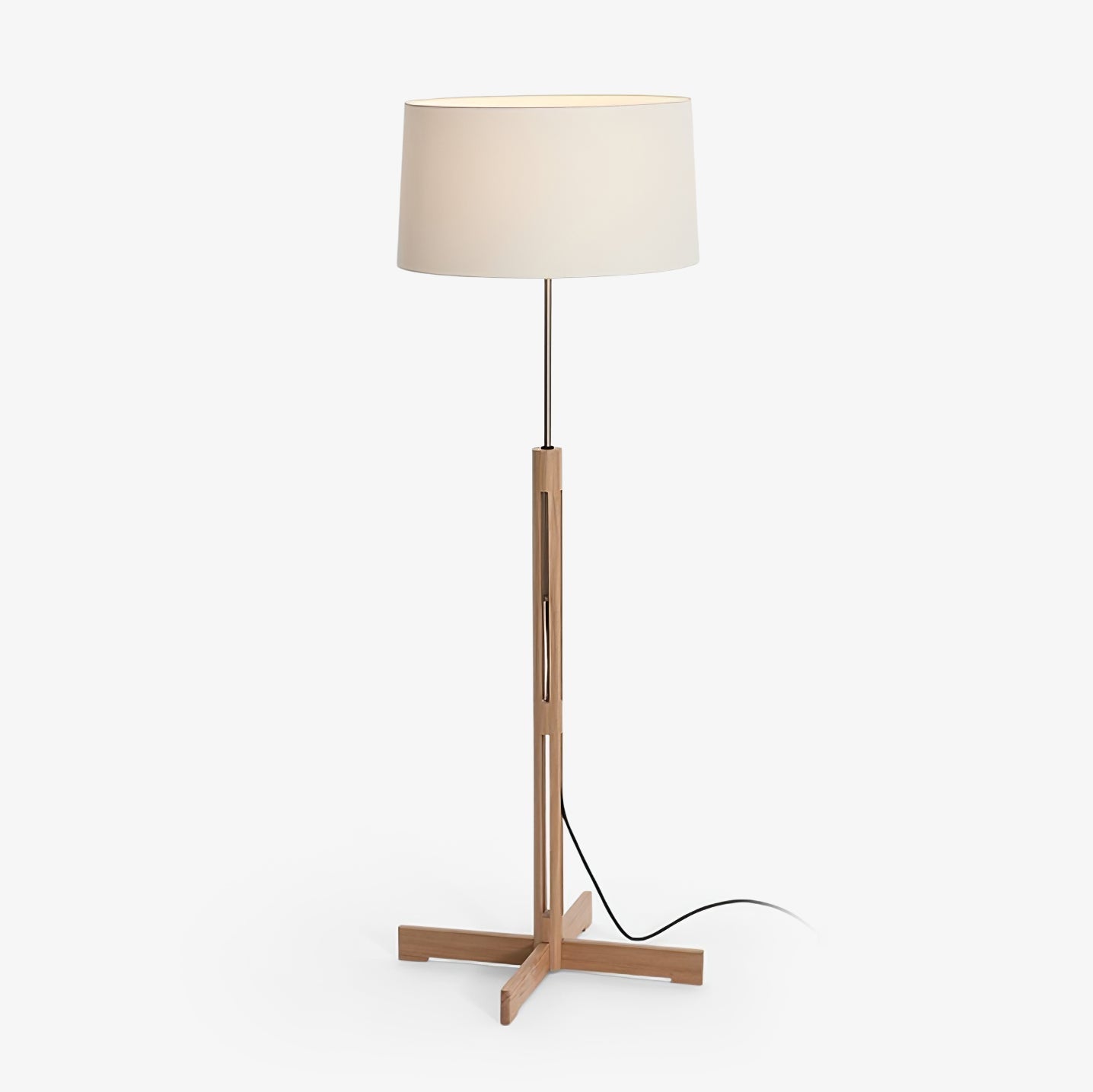 Vue rapprochée de la structure en bois de la lampe