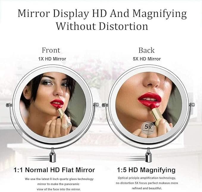 Miroir agrandi avec surface réfléchissante claire