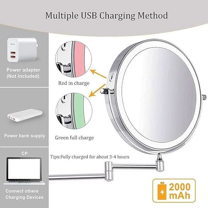 Miroir LED en utilisation sur une coiffeuse
