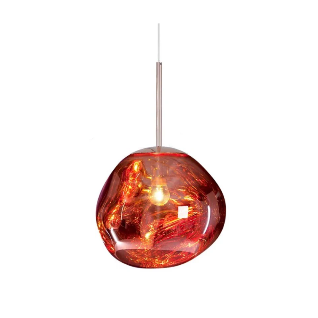 Lampe suspendue de 48 cm, finition en verre fumé