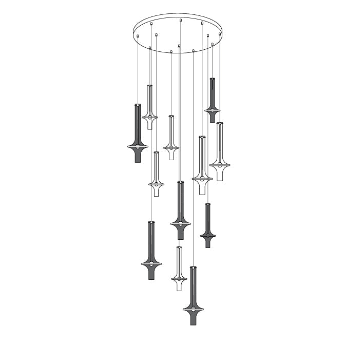 Lampe suspendue avec éclairage LED, vue latérale