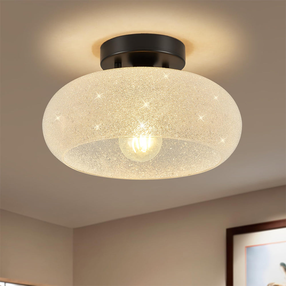 Lampe de plafond élégante avec design en verre et métal