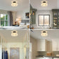 Détail du design en verre époustouflant de la lampe