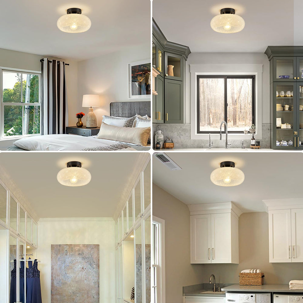 Détail du design en verre époustouflant de la lampe