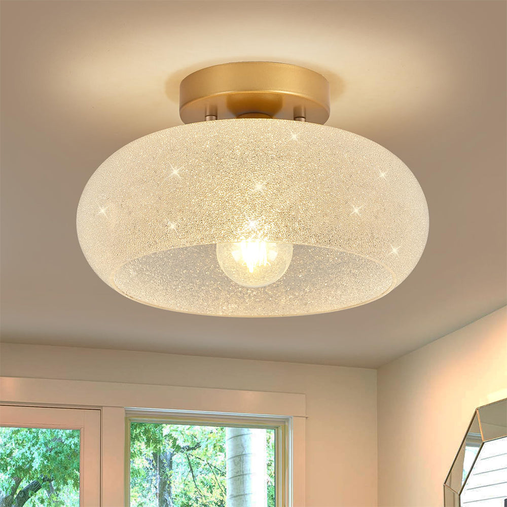 Installation facile de la lampe de plafond en verre et métal