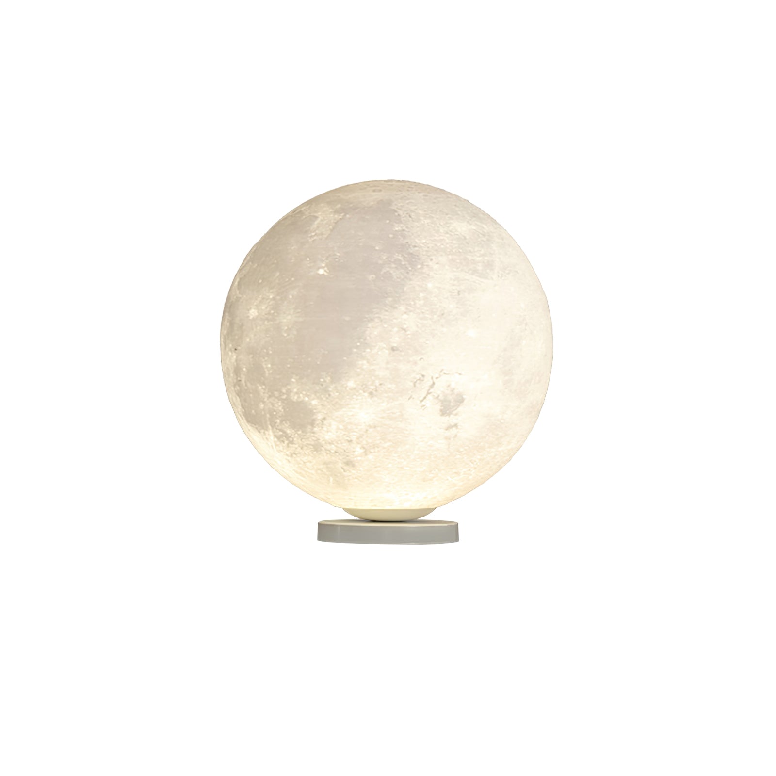 Lampe lune éclairant subtilement un espace de détente