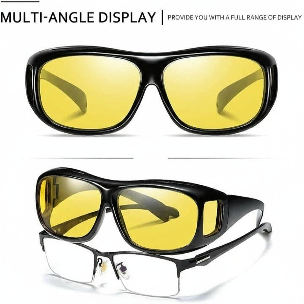 Lunettes de conduite avec verres jaunes anti-éblouissement