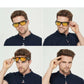 Vue latérale des lunettes avec monture noire ergonomique